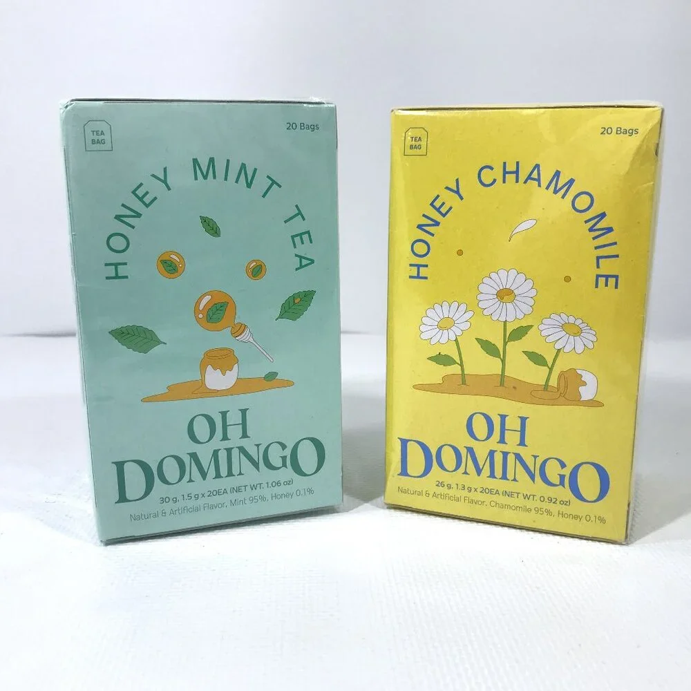 Oh Domingo Herbal Tea Honey Chamomile and Honey Mint 2 Boxes